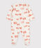 Babies' Fleece Sleepsuit MARSHMALLOW white/BRANDY