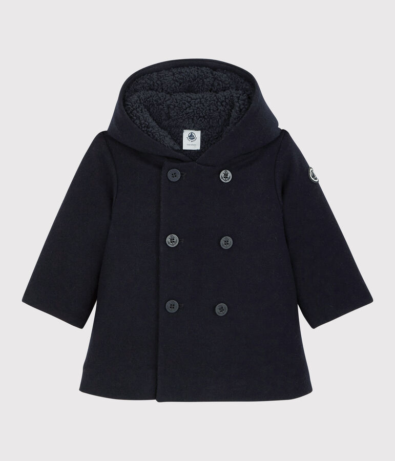 Babies' Wool Pea Coat SMOKING blue