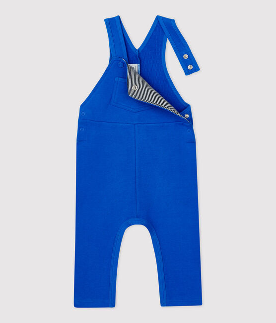 Babies' Fleece Dungarees DELFT blue