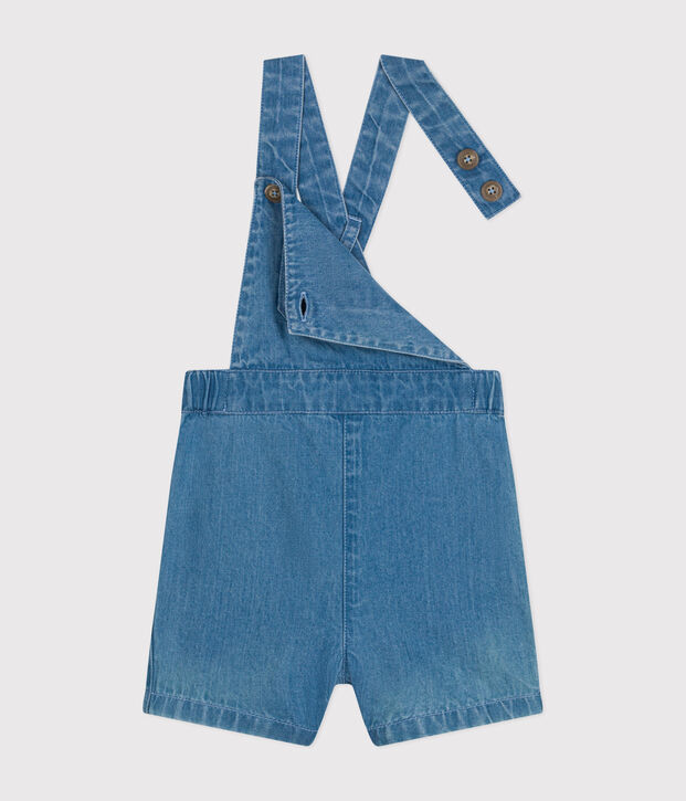 Babies' Light Denim Dungaree Shorts blue
