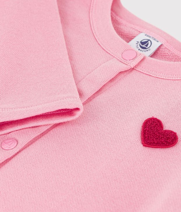 Children's plain cotton cardigan pink