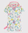 Girls' dinosaur rib knit jumpsuit MARSHMALLOW white/MULTICO white