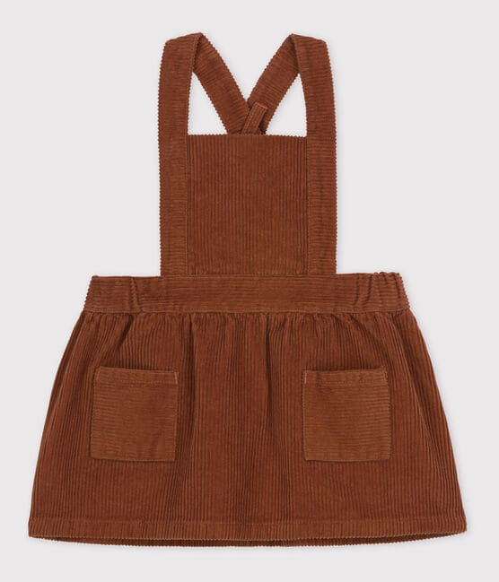 Babies' Large Corduroy Velour Dress CINA brown