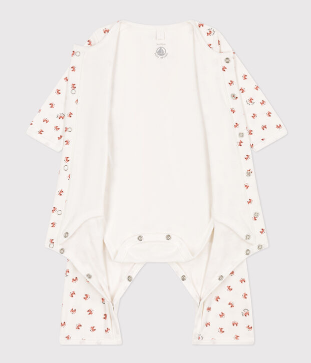 Babies' Footless Cotton Bodyjama white/multicolor