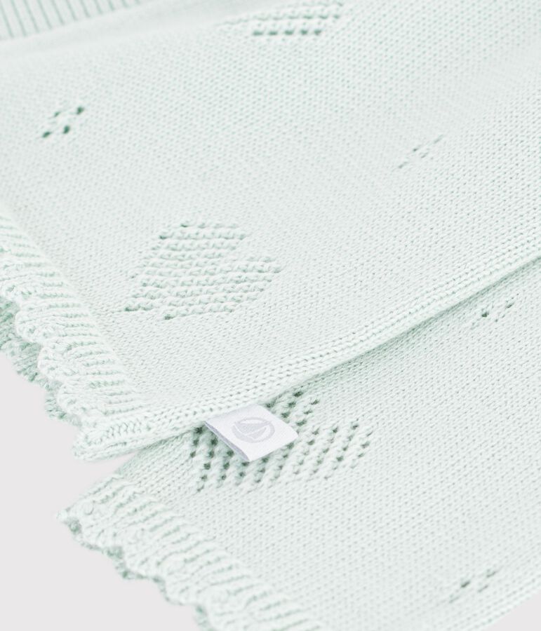 Babies' cotton cardigan with a heart pattern blue