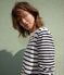 Women's Cotton Breton Top AVALANCHE white/SMOKING blue