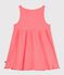 Babies' sleeveless plain cotton dress pink