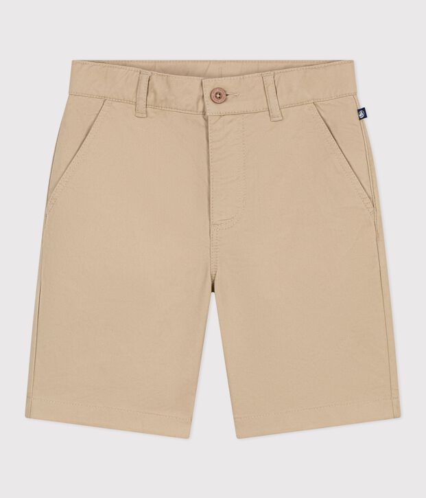 Children's Bermuda shorts in plain cotton beige