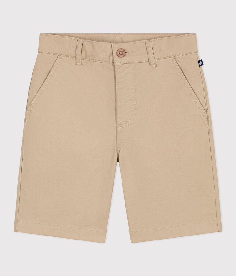 Children's Bermuda shorts in plain cotton beige