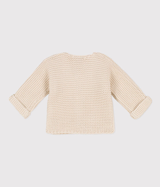 Babies' Moss Stitch Cotton Cardigan AVALANCHE Ecru