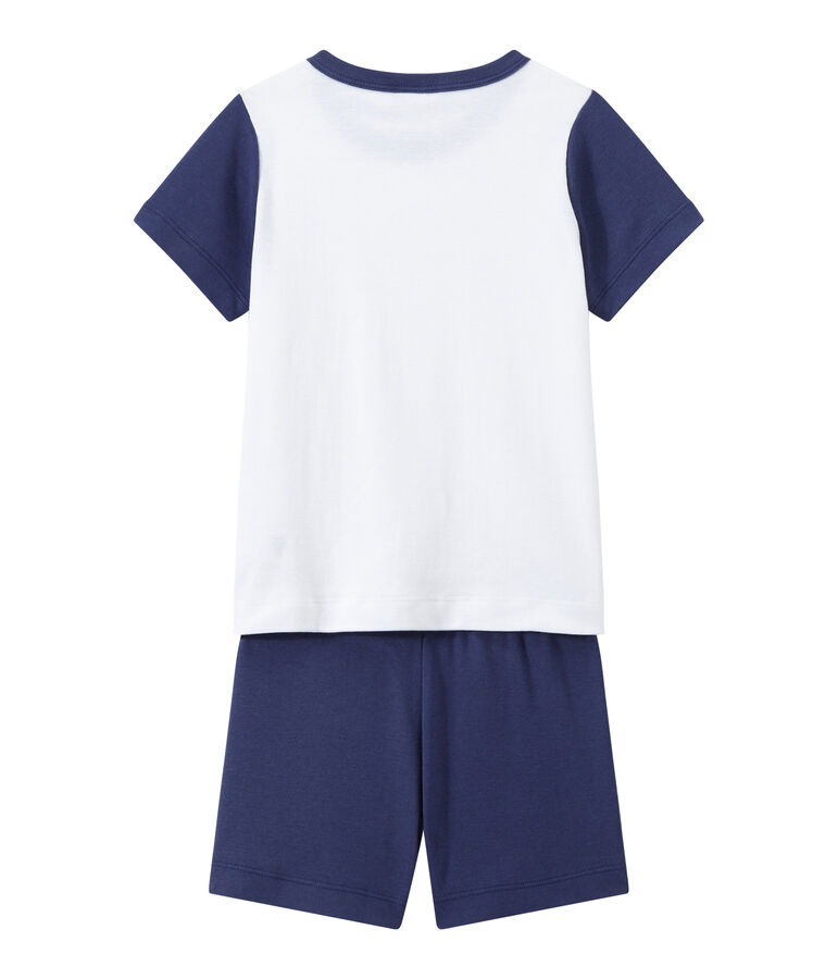 Boy's two-color shortie pyjamas blue/white