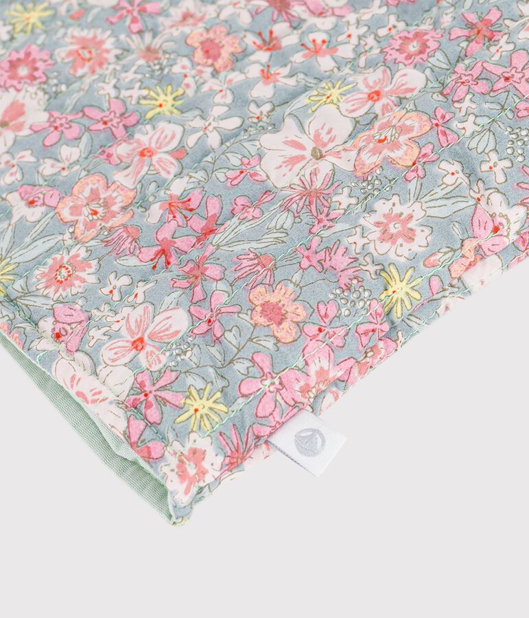 Babies' sleeveless floral print cotton cardigan blue/multicolor