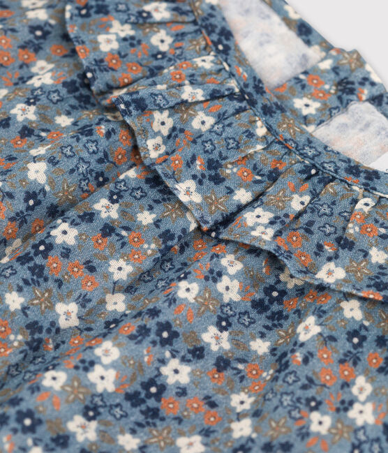 Girls' Long-Sleeved Floral Cotton Gauze Dress ROVER /MULTICO