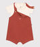 Babies' Slub Jersey Dungaree Set FAMEUX brown