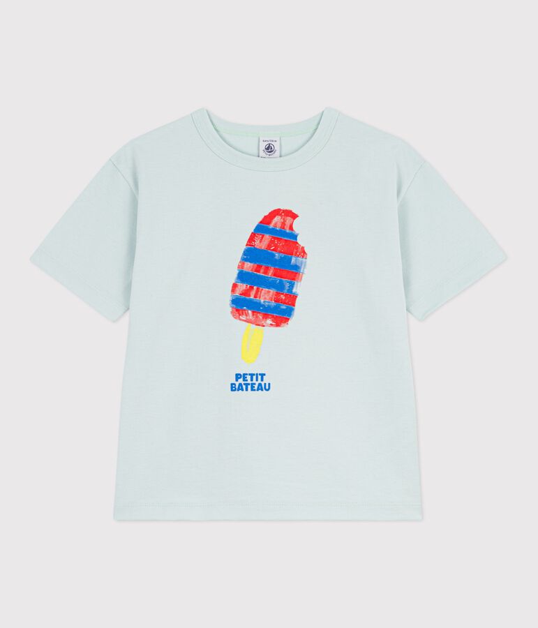 Children's short-sleeved cotton T-shirt blue