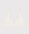 Women's spotted cotton and elastane bra MARSHMALLOW white