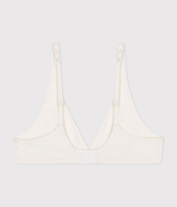 Women's spotted cotton and elastane bra white