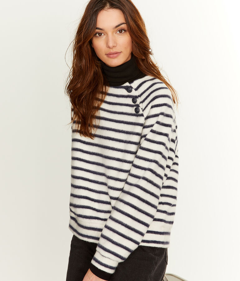 Women's Super Soft Sailor Top white/blue