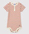 Babies' Striped Organic Cotton Bodysuit With Henley Neck MONTELIMAR beige/OMBRIE