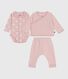 Babies' 2-piece velour gift set, the body printed with hearts