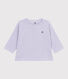 Babies' long-sleeved stripy cotton T-Shirt