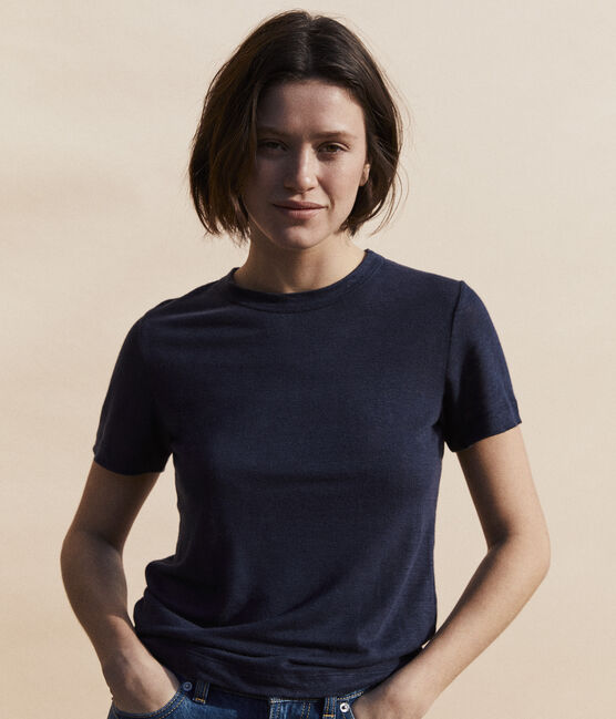 Women's Iconic Linen T-Shirt SMOKING blue