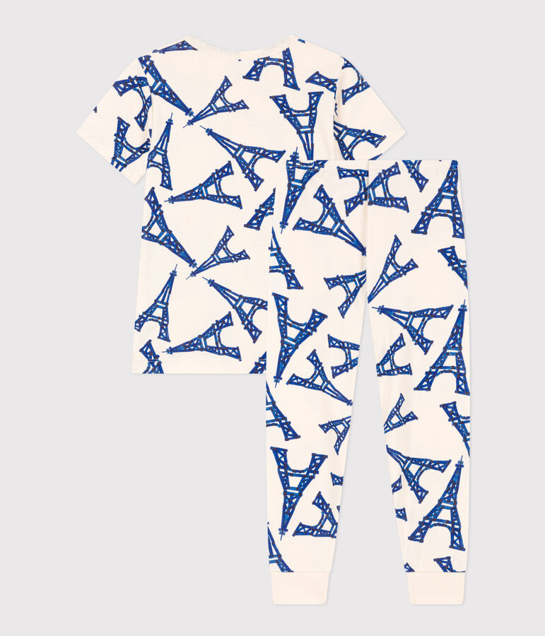 Children's Unisex Short-Sleeved Cotton Pyjamas AVALANCHE white/MULTICO