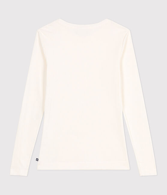 Women's Iconic long-sleeved wool and cotton T-shirt MILK Ecru