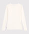 Women's Iconic long-sleeved wool and cotton T-shirt MILK Ecru
