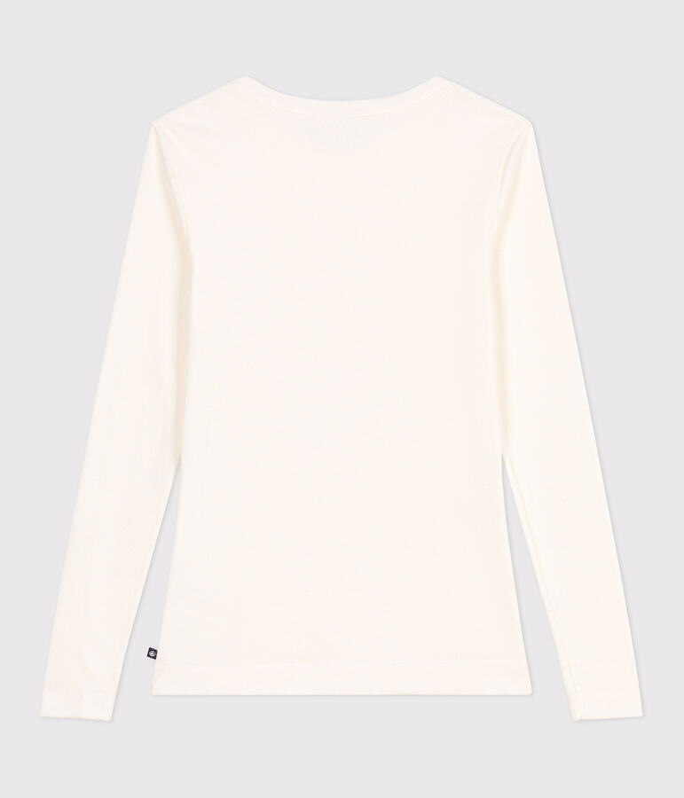 Women's Iconic long-sleeved wool and cotton T-shirt Ecru