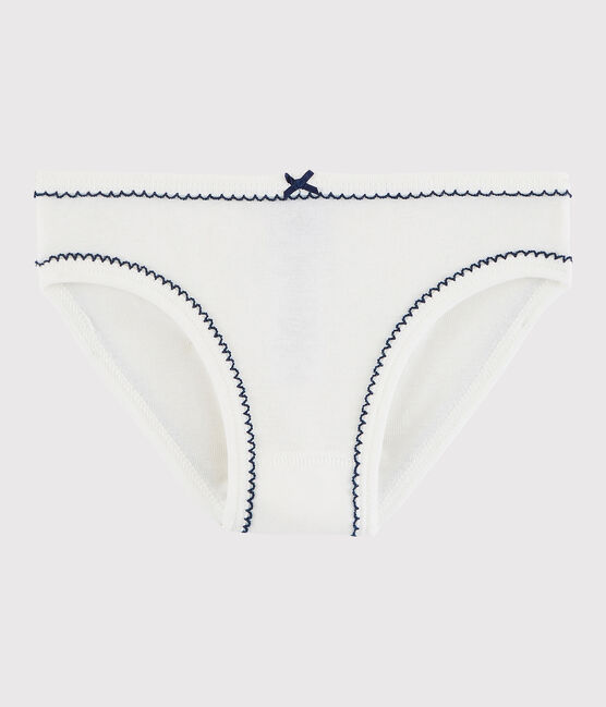 Girls' Cotton Knickers MARSHMALLOW white
