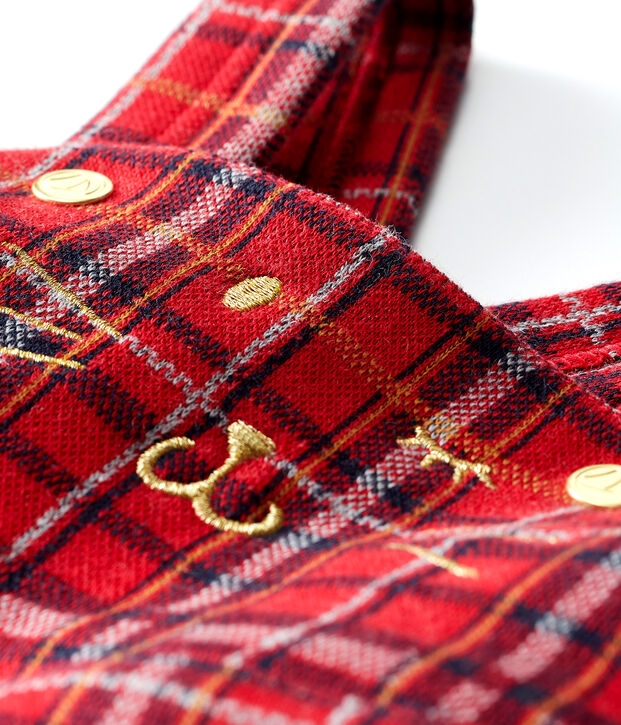 Baby Girls' Checked Dungarees/Dress red/multicolor