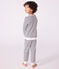 Children's stripy cotton terry pyjamas MILK blue/SOIR