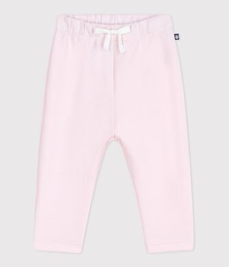 Babies' jogging bottoms in plain cotton