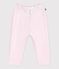 Babies' jogging bottoms in plain cotton BARELY pink