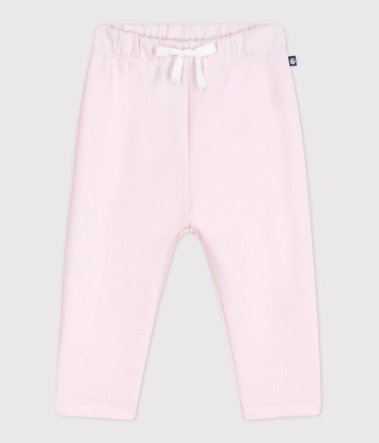Babies' jogging bottoms in plain cotton pink