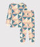 Girls' Patchwork Cotton Pyjamas AVALANCHE white/MULTICO
