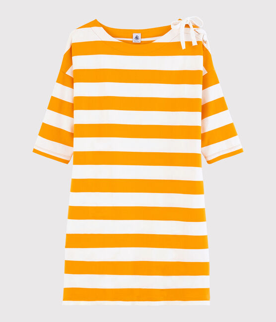 Women's Striped Dress TEHONI yellow/MARSHMALLOW white