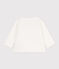 Quilted rib knit cotton cardigan for baby MARSHMALLOW white
