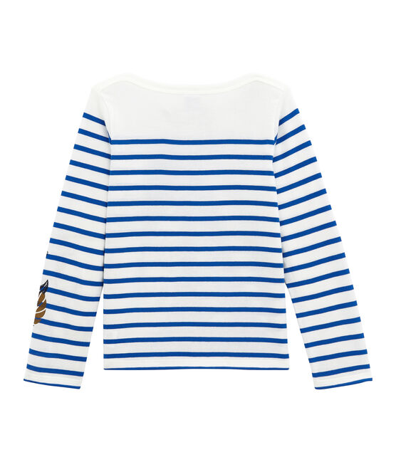 Boy's creative breton top MARSHMALLOW white/PERSE blue