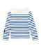 Boy's creative breton top MARSHMALLOW white/PERSE blue