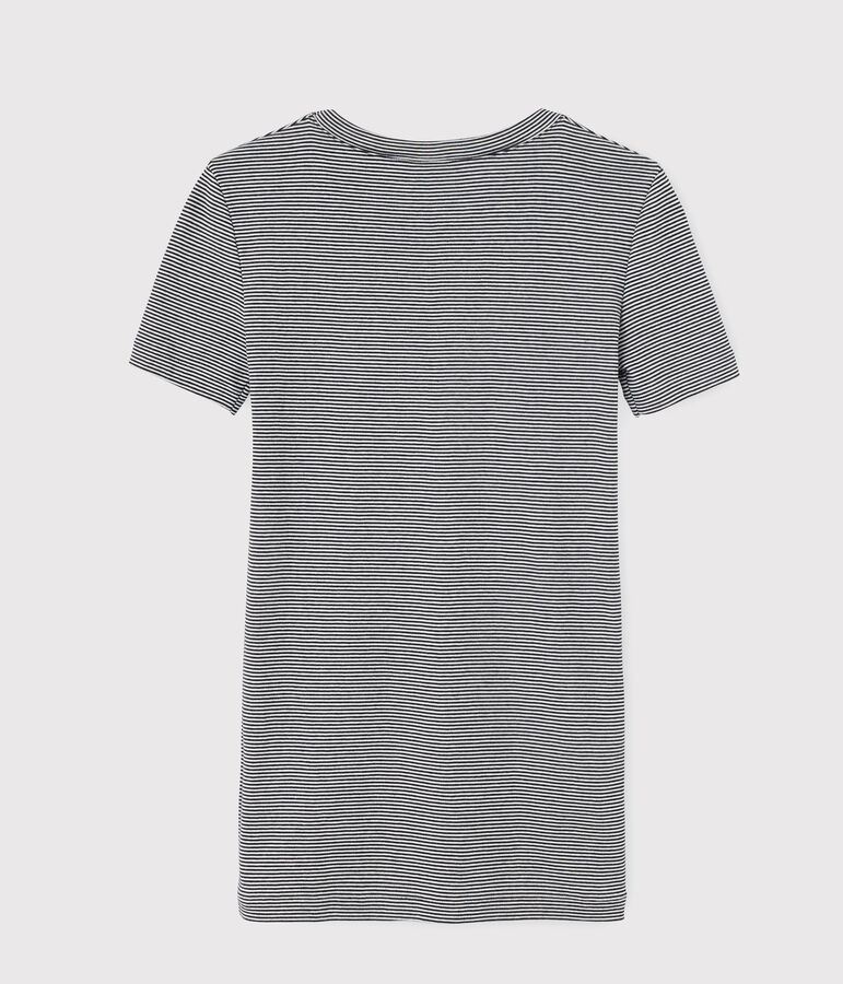 Women's Iconic Round-Neck Striped Cotton T-Shirt blue/white