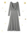Robe longue femme à manches longues. Petit bateau x Marie-Agnès Gillot SMOKING blue/COQUILLE beige