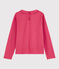 Girls' Long-sleeved Cotton T-Shirt POPPY pink