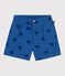 Children's heart-patterned cotton shorts ALASKA FONCE blue/MEDIEVAL