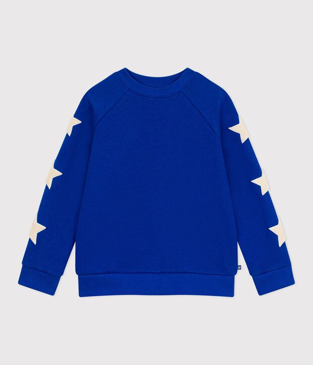 Children's plain cotton sweatshirt blue