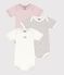 Pack of short-sleeved flower print cotton bodies for babies multicolor