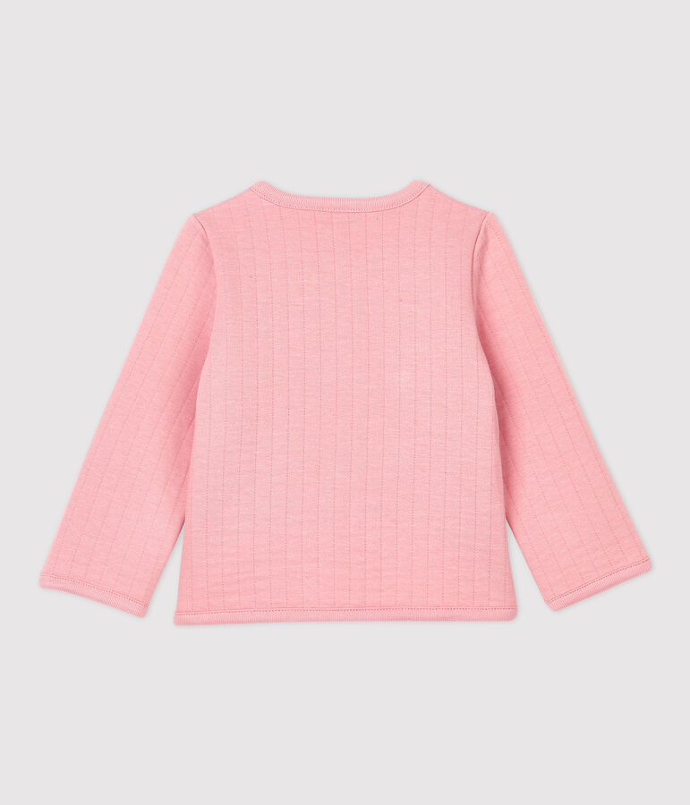 Babies' Quilted Tube Knit Cardigan pink