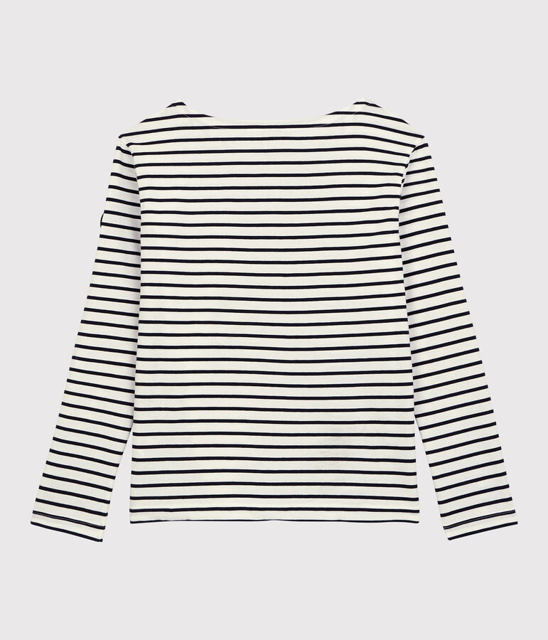 Women's Light Breton Cotton Top MARSHMALLOW white/SMOKING blue