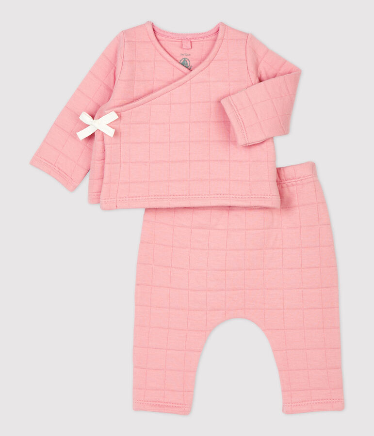 Babies' Padded Organic Cotton Clothing - 2-Pack CHARME pink